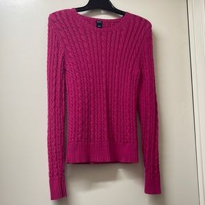 Pink cableknit sweater